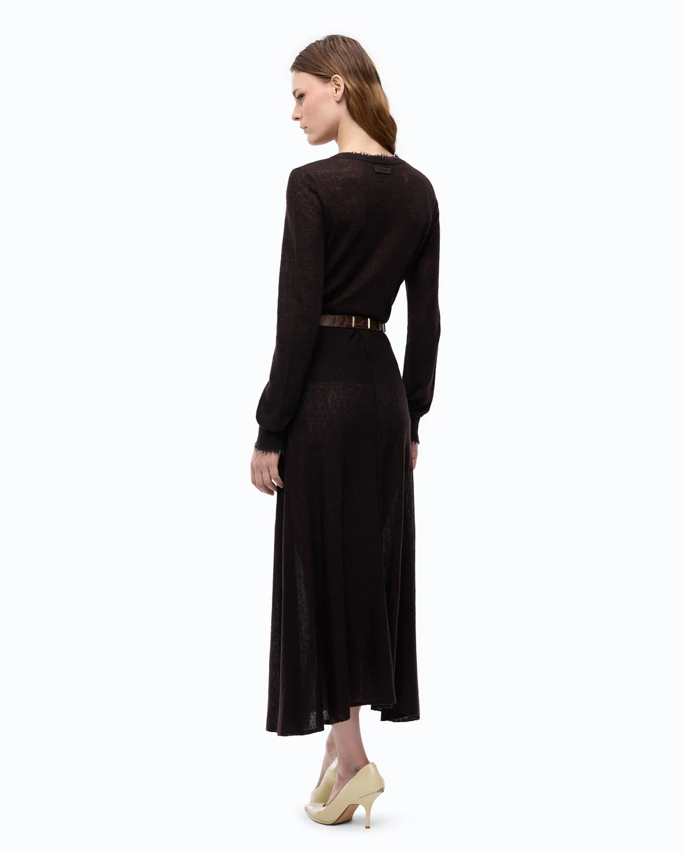 Maglia leggera in lana e cashmere 107328A3IQ M05 PINKO Marrone java 