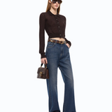 Cardigan cropped con colletto a polo 107331A3IQ M05 PINKO Marrone java 