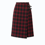 Gonna longuette a portafoglio a quadri 107420A3GN ZR4 PINKO Nero/rosso 