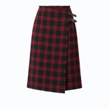 Gonna longuette a portafoglio a quadri 107420A3GN ZR4 PINKO Nero/rosso 