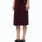 Gonna longuette a portafoglio a quadri 107420A3GN ZR4 PINKO Nero/rosso 