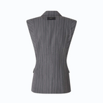 Gilet gessato in misto lana 107428A3FF IN4 PINKO Mult. grigio/rosa 