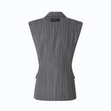 Gilet gessato in misto lana 107428A3FF IN4 PINKO Mult. grigio/rosa 