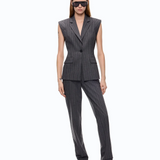 Gilet gessato in misto lana 107428A3FF IN4 PINKO Mult. grigio/rosa 