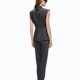 Gilet gessato in misto lana 107428A3FF IN4 PINKO Mult. grigio/rosa 