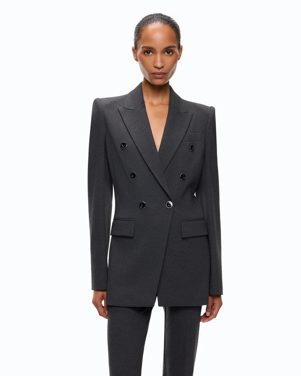 Giacca doppiopetto slim fit 107438A3AH I76 PINKO Grigio corvo 