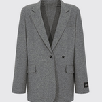 Giacca doppiopetto vestibilità over 107445A3JF I76 PINKO Grigio corvo 