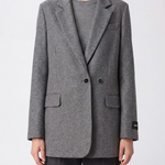 Giacca doppiopetto vestibilità over 107445A3JF I76 PINKO Grigio corvo 