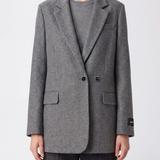 Giacca doppiopetto vestibilità over 107445A3JF I76 PINKO Grigio corvo 