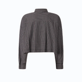 Camicia cropped a quadretti con cravatta 107453A3FQ ZF6 PINKO Nero/bianco/rosso 