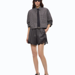 Camicia cropped a quadretti con cravatta 107453A3FQ ZF6 PINKO Nero/bianco/rosso 