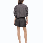 Camicia cropped a quadretti con cravatta 107453A3FQ ZF6 PINKO Nero/bianco/rosso 