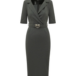 Abito aderente con cintura Love Birds 107475A3AH I76 PINKO Grigio corvo 