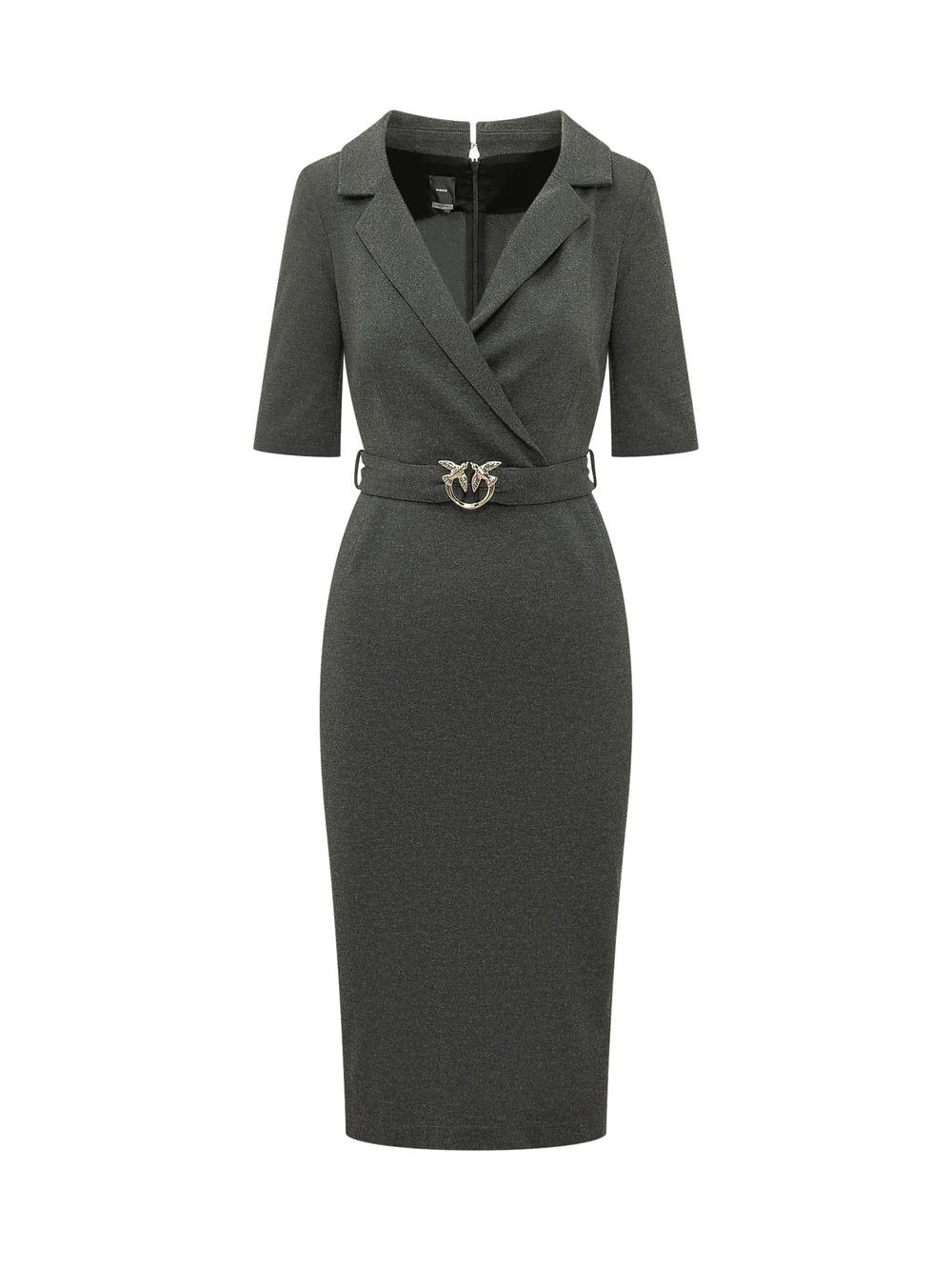 Abito aderente con cintura Love Birds 107475A3AH I76 PINKO Grigio corvo 