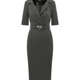 Abito aderente con cintura Love Birds 107475A3AH I76 PINKO Grigio corvo 
