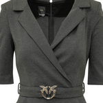 Abito aderente con cintura Love Birds 107475A3AH I76 PINKO Grigio corvo 