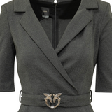 Abito aderente con cintura Love Birds 107475A3AH I76 PINKO Grigio corvo 