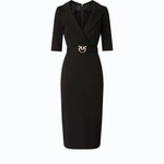 Abito aderente con cintura Love Birds 107475A3AH Z99 PINKO Nero limousine 