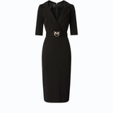 Abito aderente con cintura Love Birds 107475A3AH Z99 PINKO Nero limousine 