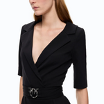 Abito aderente con cintura Love Birds 107475A3AH Z99 PINKO Nero limousine 