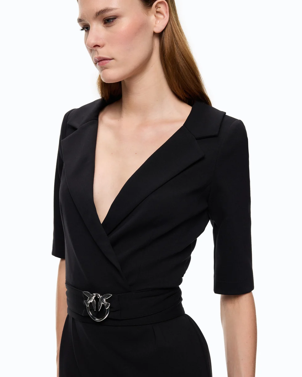 Abito aderente con cintura Love Birds 107475A3AH Z99 PINKO Nero limousine 