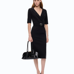 Abito aderente con cintura Love Birds 107475A3AH Z99 PINKO Nero limousine 