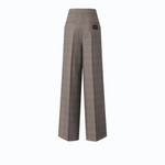 Pantaloni ampi a quadri 107476A3FF CYZ PINKO Beige/bordeaux/nero 