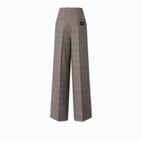 Pantaloni ampi a quadri 107476A3FF CYZ PINKO Beige/bordeaux/nero 