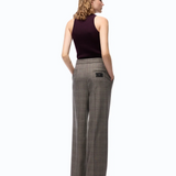 Pantaloni ampi a quadri 107476A3FF CYZ PINKO Beige/bordeaux/nero 