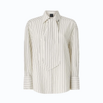 Camicia a righe con cravatta 107482A33Q ZZ1 PINKO Bianco/nero 