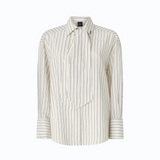 Camicia a righe con cravatta 107482A33Q ZZ1 PINKO Bianco/nero 