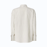 Camicia a righe con cravatta 107482A33Q ZZ1 PINKO Bianco/nero 
