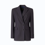Giacca slim doppiopetto in misto lana 107513A3IF G03 PINKO Blu marino cupo 
