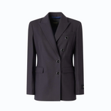 Giacca slim doppiopetto in misto lana 107513A3IF G03 PINKO Blu marino cupo 