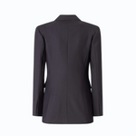 Giacca slim doppiopetto in misto lana 107513A3IF G03 PINKO Blu marino cupo 