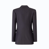 Giacca slim doppiopetto in misto lana 107513A3IF G03 PINKO Blu marino cupo 