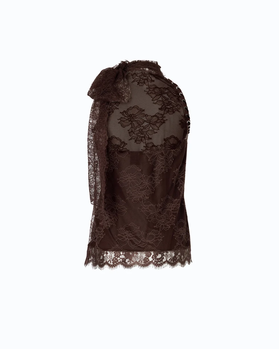 Top con schiena scoperta 107535A3GZ L72 PINKO Marrone testa moro 
