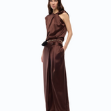 Blusa senza maniche in satin 107539A3GB L86 PINKO Ciocc. amaro 