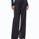 Pantaloni palazzo in misto lana stretch 107560A3IF G03 PINKO Blu marino cupo 