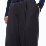 Pantaloni palazzo in misto lana stretch 107560A3IF G03 PINKO Blu marino cupo 