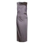 Abito midi a tubino con collo drappeggiato 107567A3G2 I99 PINKO Grigio ombra 