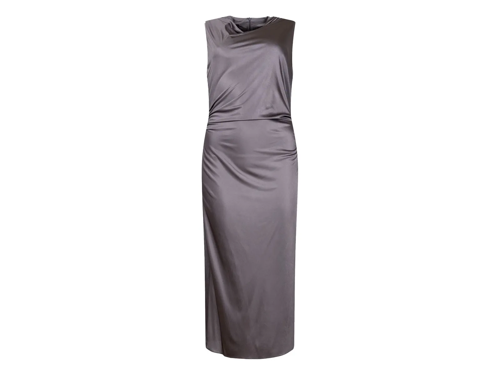 Abito midi a tubino con collo drappeggiato 107567A3G2 I99 PINKO Grigio ombra 