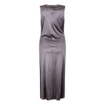 Abito midi a tubino con collo drappeggiato 107567A3G2 I99 PINKO Grigio ombra 