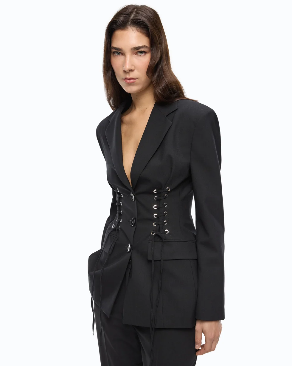 Giacca aderente con design bustier 107583A3G3 Z99 PINKO Nero limousine 