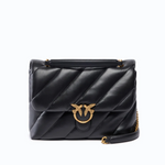 Borsa grande a tracolla Love Bag Puff Maxi Quilt New Buckle 107615A0F2 Z99Q PINKO Nero-antique gold 