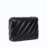 Borsa grande a tracolla Love Bag Puff Maxi Quilt New Buckle 107615A0F2 Z99Q PINKO Nero-antique gold 