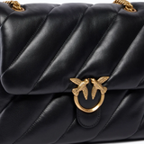 Borsa grande a tracolla Love Bag Puff Maxi Quilt New Buckle 107615A0F2 Z99Q PINKO Nero-antique gold 