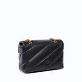 Borsa media a tracolla Love Bag Puff Maxi Quilt New Buckle 107616A0F2 Z99Q PINKO Nero-antique gold 