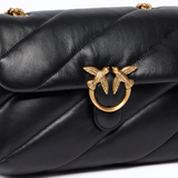 Borsa media a tracolla Love Bag Puff Maxi Quilt New Buckle 107616A0F2 Z99Q PINKO Nero-antique gold 