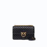 Borsa piccola a tracolla Love Bag One Chevron New Buckle 107620A0GK Z99Q PINKO Nero-antique gold 